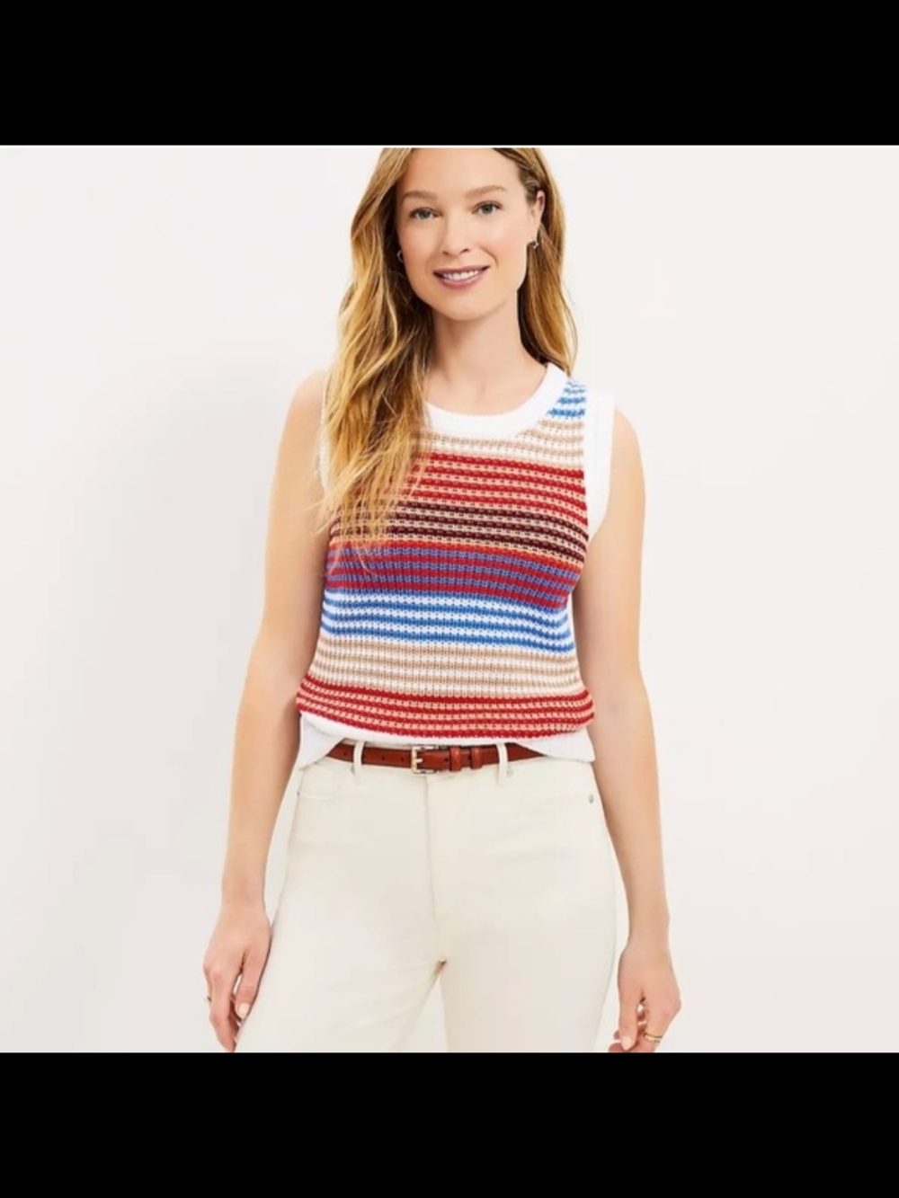 Ann Taylor Loft Striped Knit Tank Top